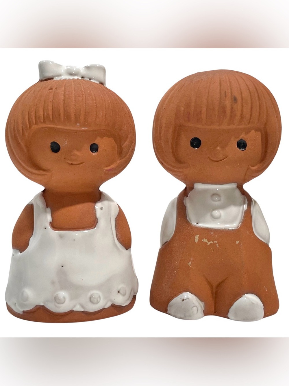 Vintage 1970s Holt Howard Ceramic Boy and Girl Salt & Pepper Shakers - Japan